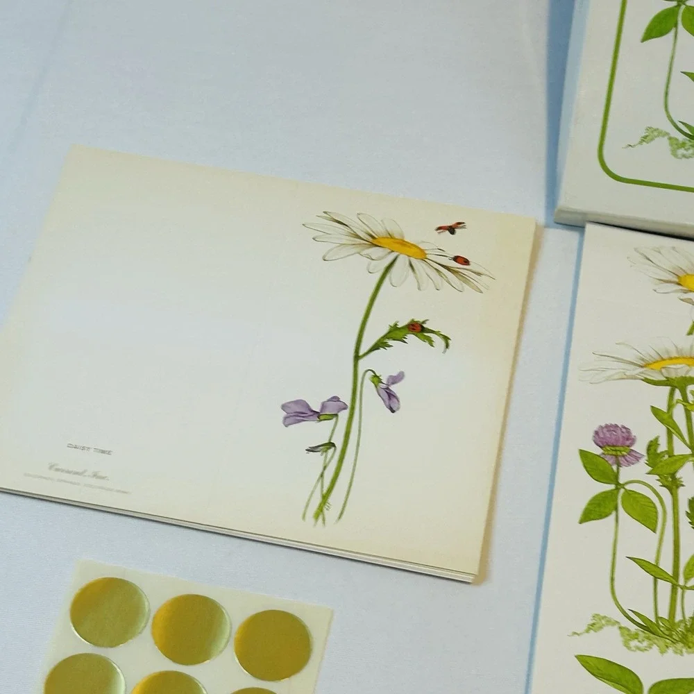 Vintage Current Daisy Time Stationery Set Unused Complete Botanical Floral